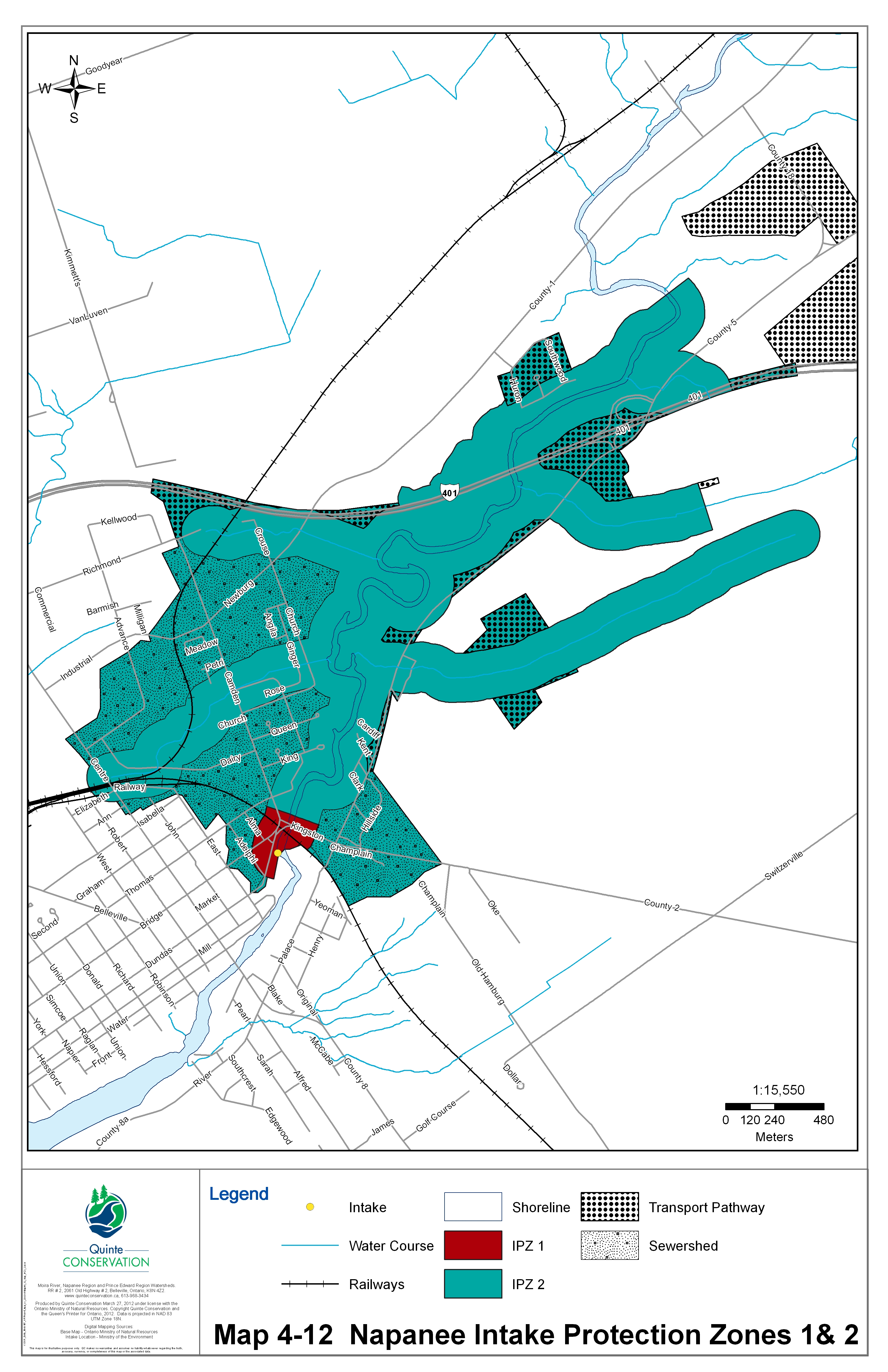 Drinking water systems map for Napanee