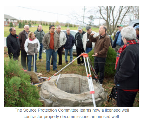 The Quinte Region Source Protection Committee learns how a licensed well contractor properly decommissions an unused well
