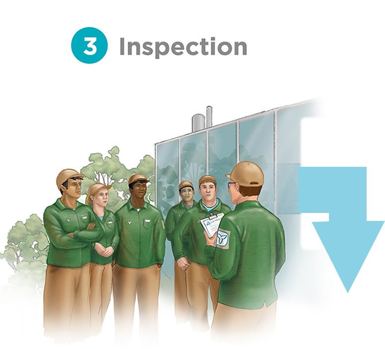 Illustration of water inspectors