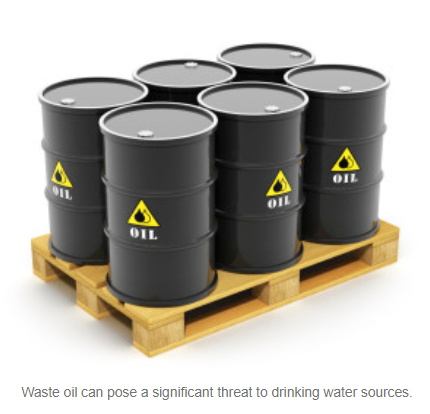 Waste oil can pose a significant threat to drinking water sources
