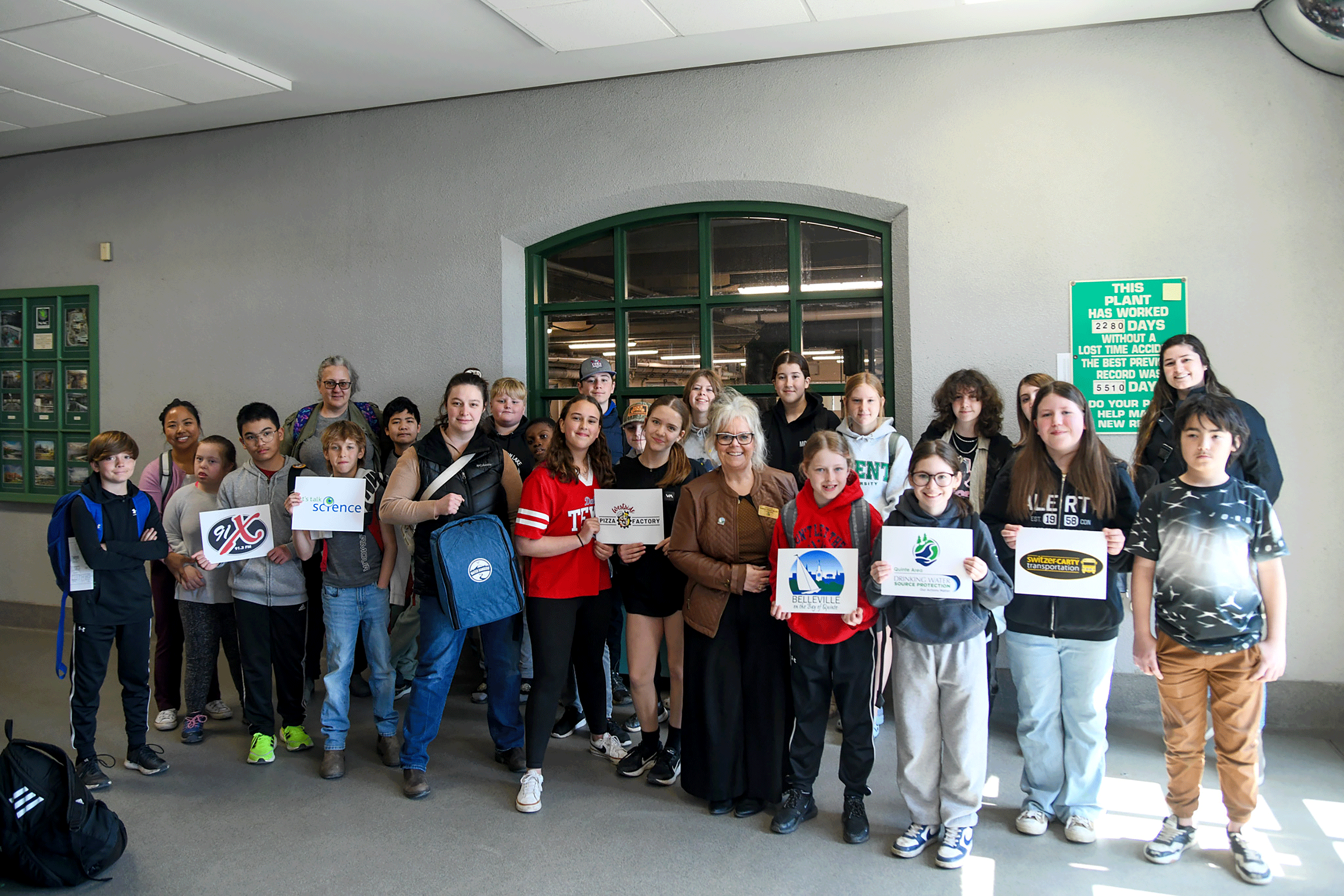 Ms. Garland's Grade 6/7 class, from Georges Vanier Catholic School, at the to the Gerry O'Connor Water Treatment Plant in Belleville .