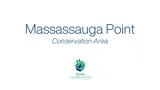White canvas with 'Massassauga Point Conservation Area' written and the Quinte Conservation logo.
