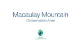 White canvas with 'Macaulay Mountain Conservation Area' written and the Quinte Conservation logo.